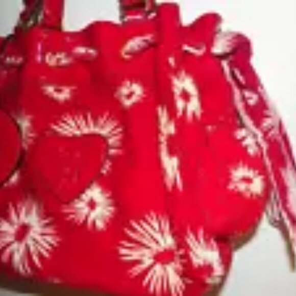 Juicy Couture "Christmas" Red Poinsettia Velour Daydreamer Shoulder Bag Shopper - Picture 3 of 11